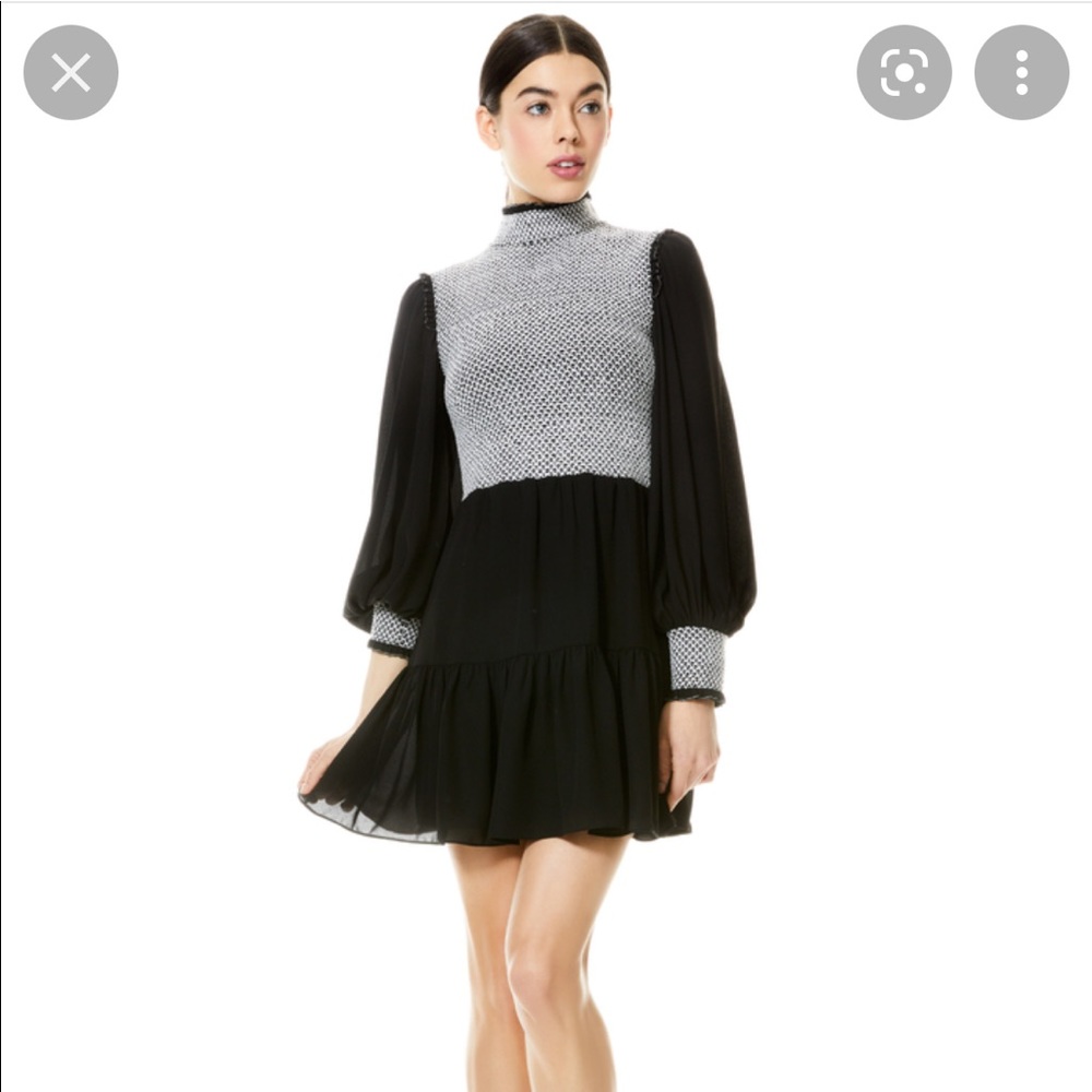 NWT alice + olivia Elvira smock bodice tiered dress
